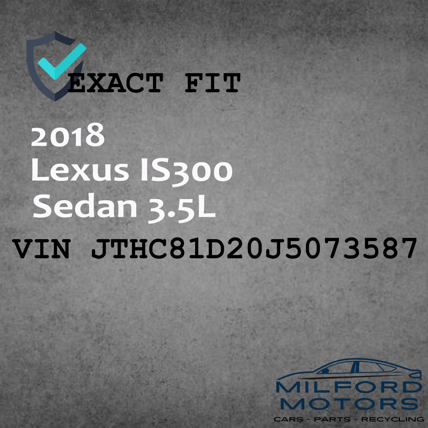 Black Interior Rear View Mirror Fits 2017-2019 IS200 / IS300 / IS350 3.5L 2.0L