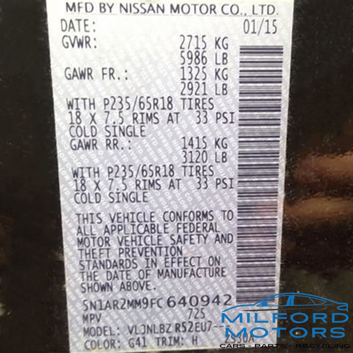 Audio Equipment Radio Receiver Fits for 2015-2016 Nissan Pathfinder 3.5L