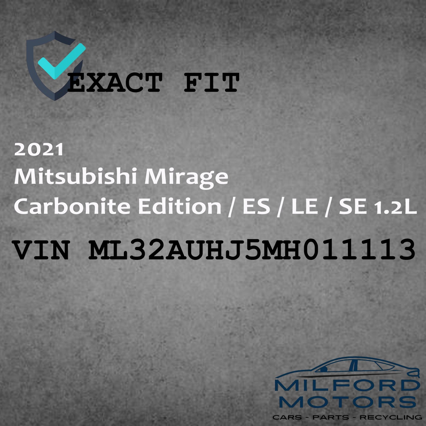 Audio Equipment Radio Receiver 2021 Mitsubishi Mirage Hatchback 1.2L