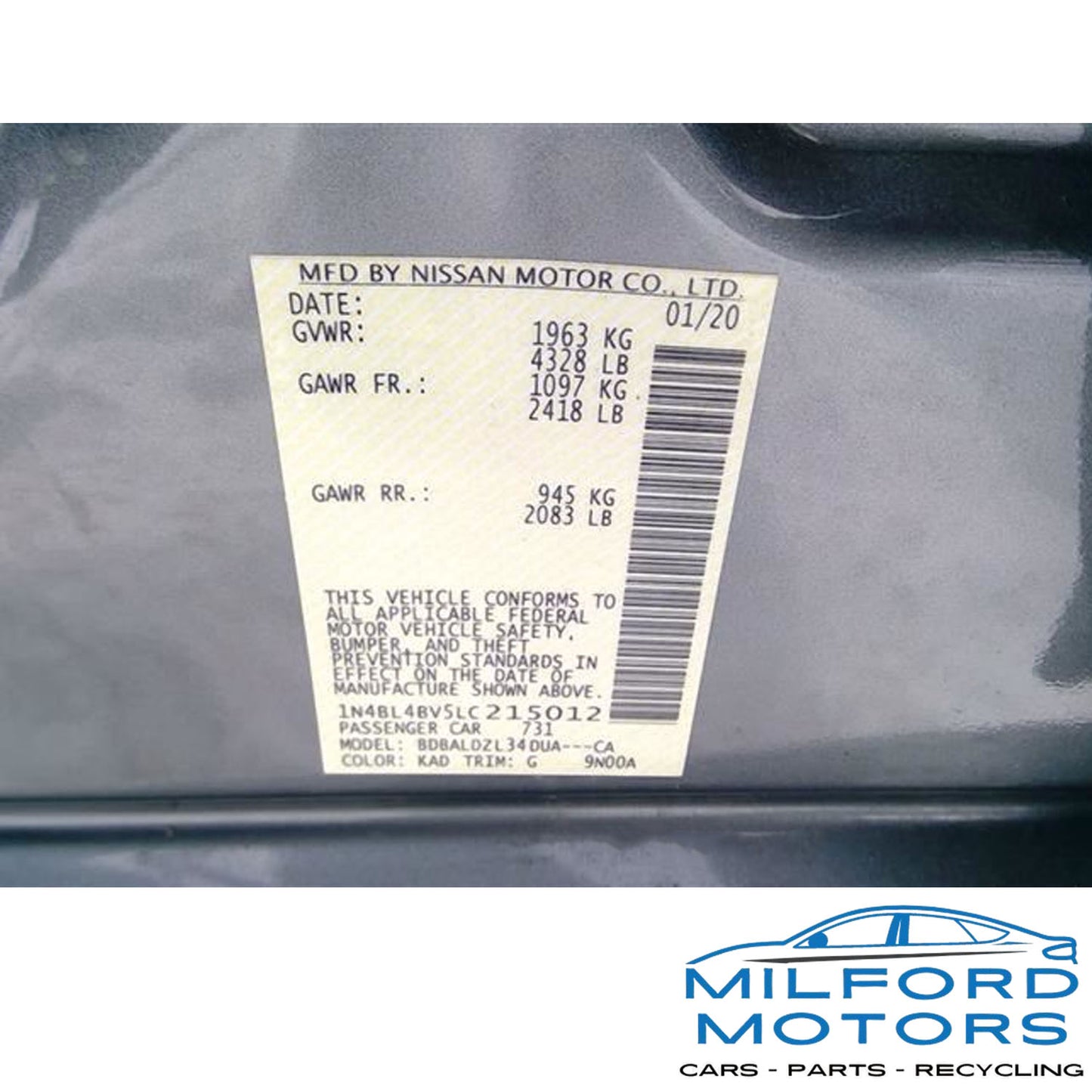 Black Interior Rear View Mirror Fits for 2014-2023 Nissan Altima 2.5L