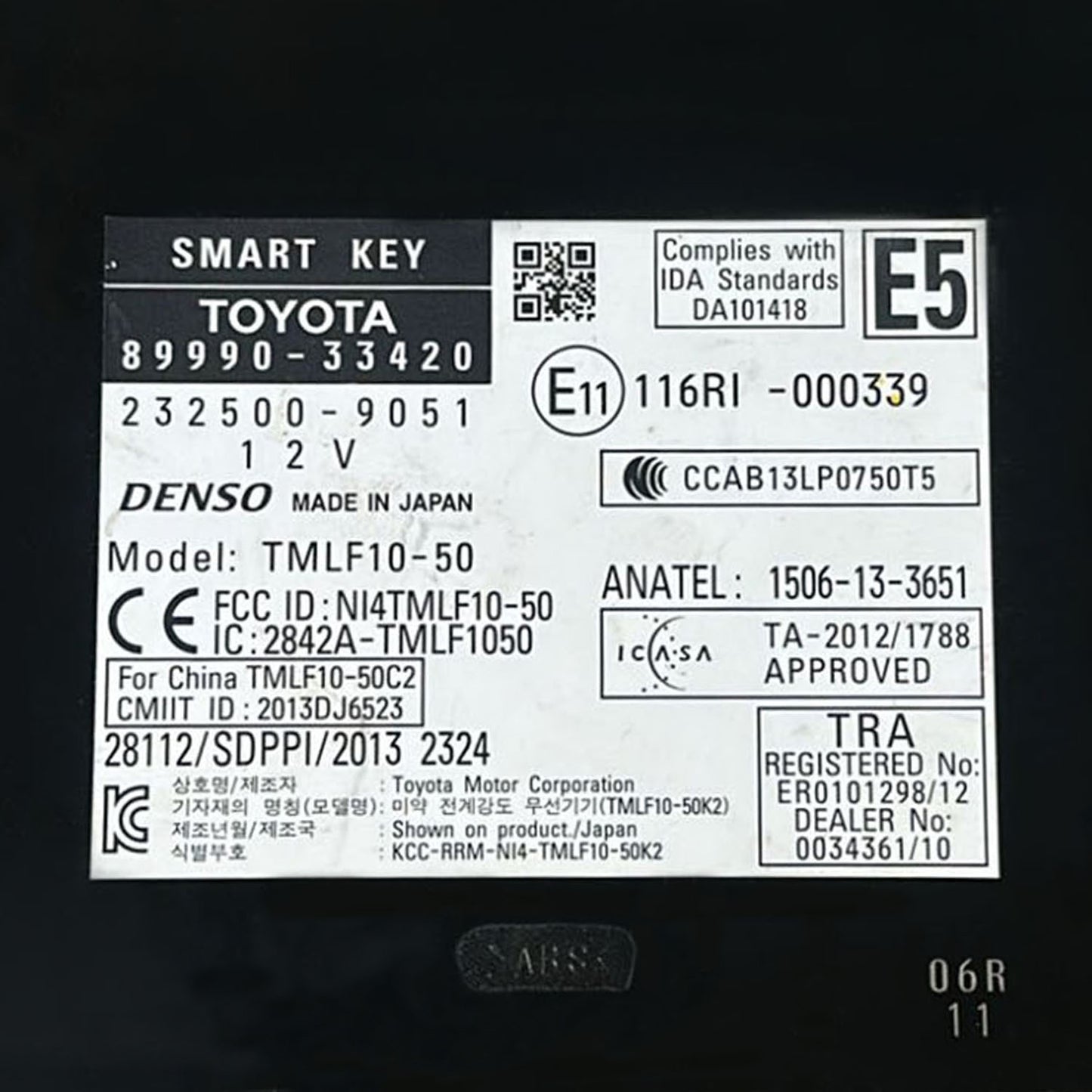 ANTI-THEFT LOCKING CONTROL MODULE 2014 LEXUS ES350 3.5L FWD AT CHASSIS ECM