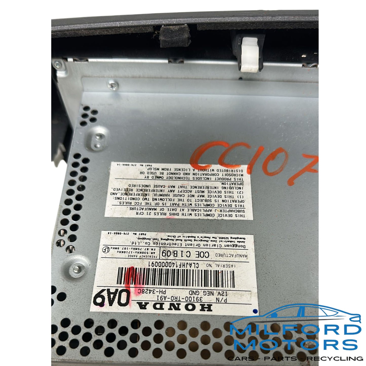 Used Radio Audio with Equipment Fits for 2013 Honda Civic 1.8L