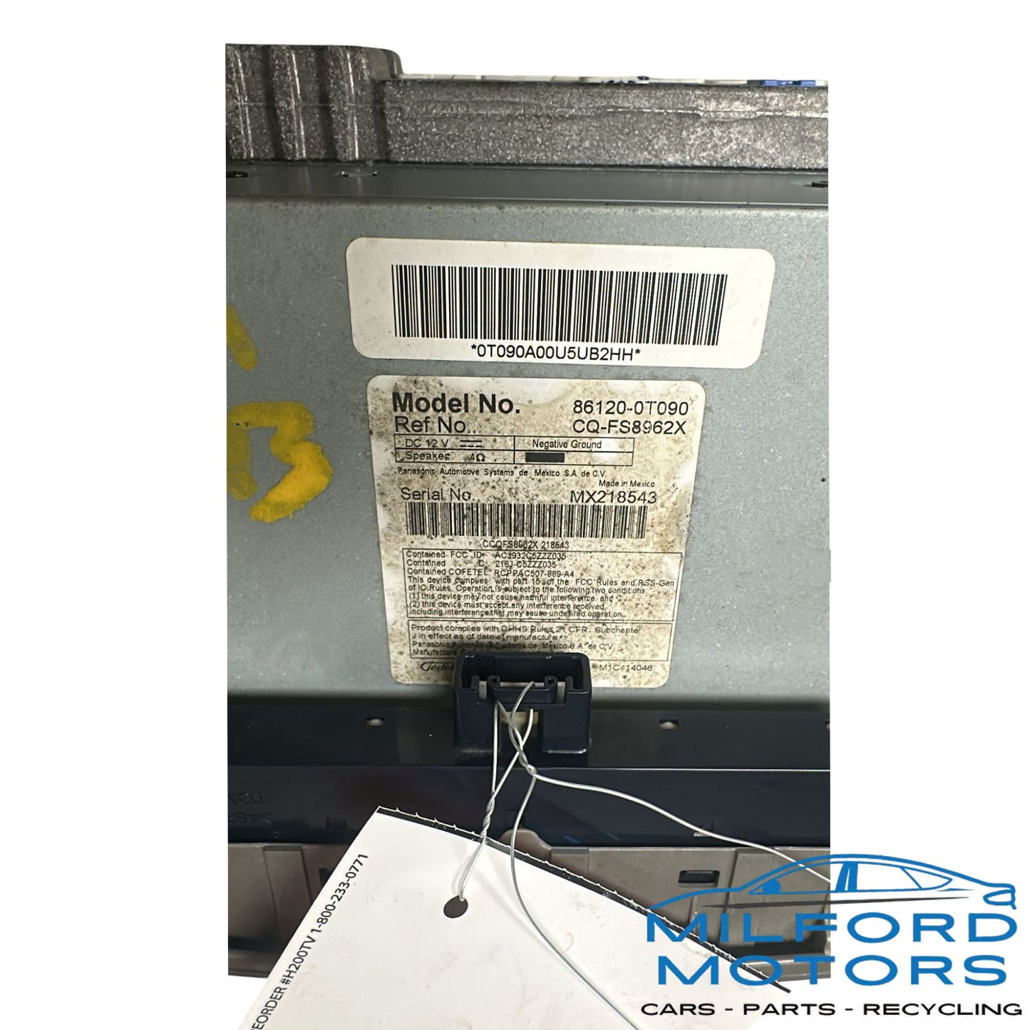 Used Radio Audio with Equipment Fits for 2011 Toyota Venza AWD 4cyl 2.7L