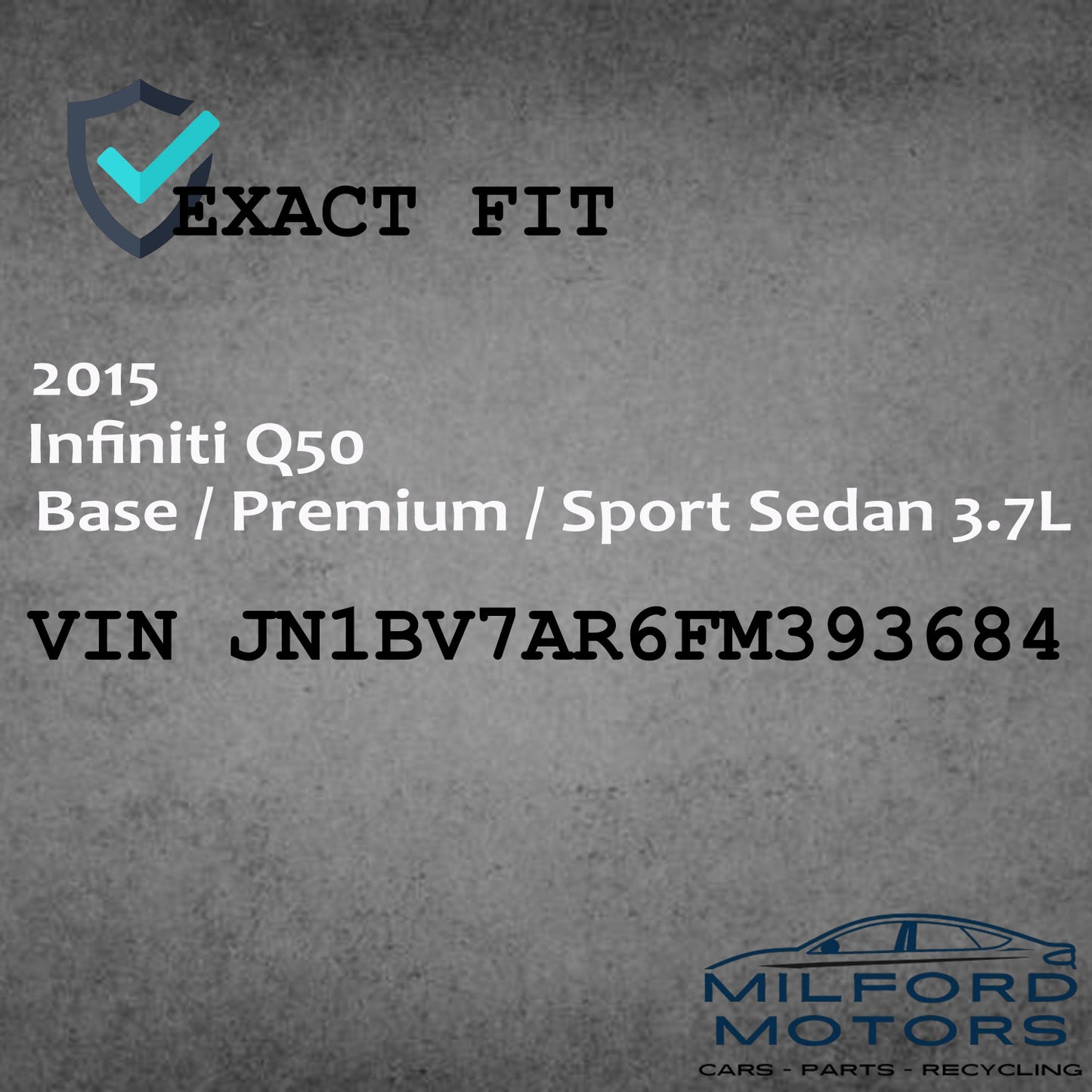 USED Chassis Fuel Pump Control Module  Fits 2014-2015 Infiniti Q50 Sedan 3.7L