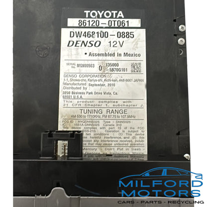 Used Info-GPS-TV Screen Control Fits for 2011 Toyota Venza AWD V6 3.5L