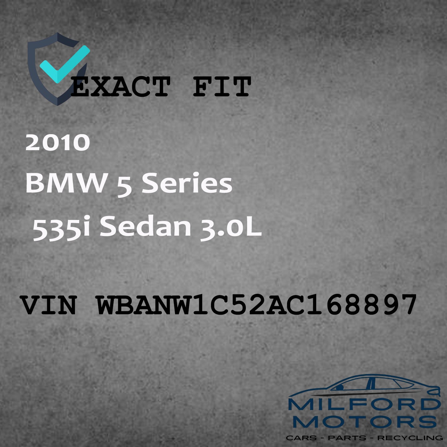 OEM Driver Side Black Cloth Sun Visor 2010-2016 BMW 5 Series