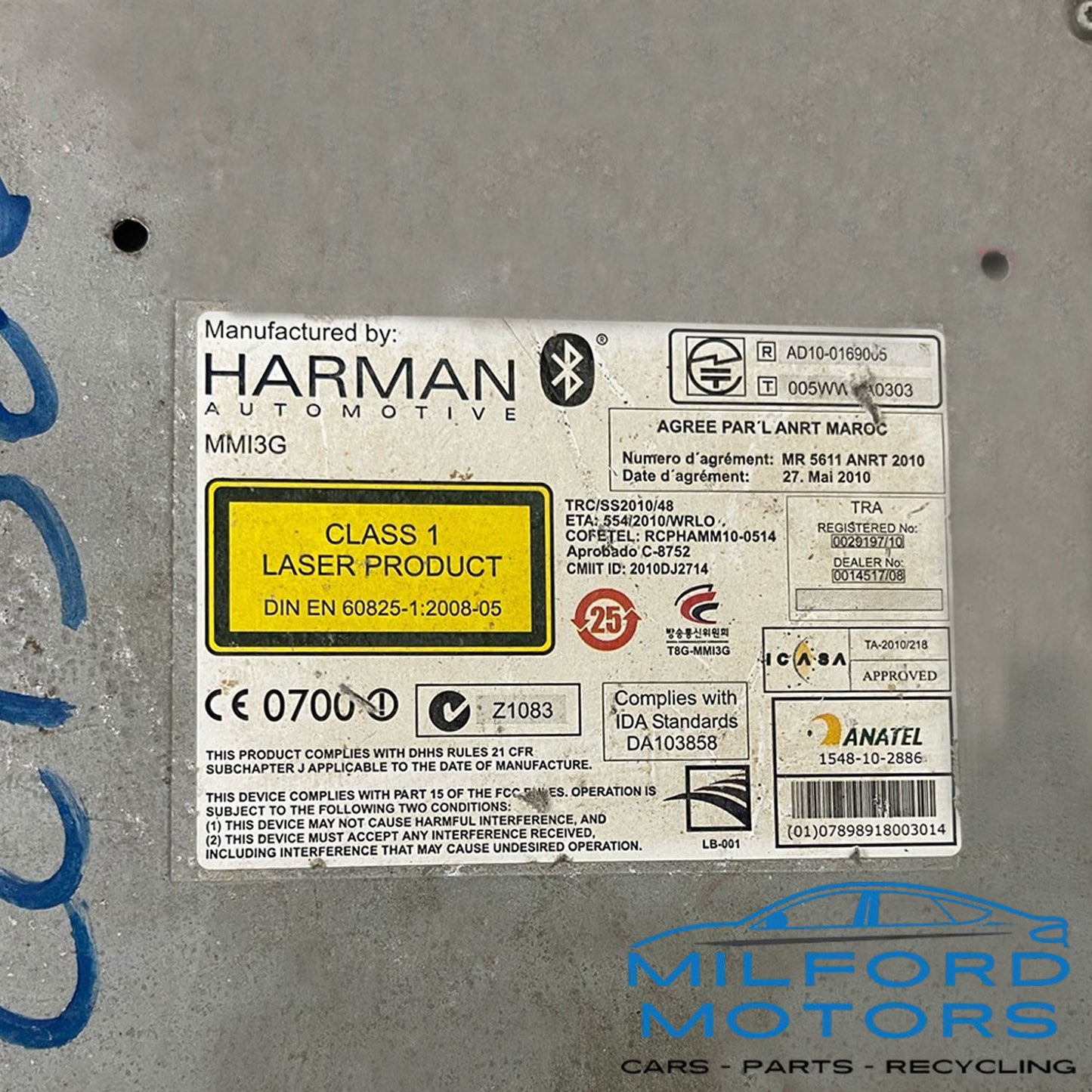 Radio Audio with Face Panel and Receiver Fits for 2008-2014 Audi Q5 2.0L