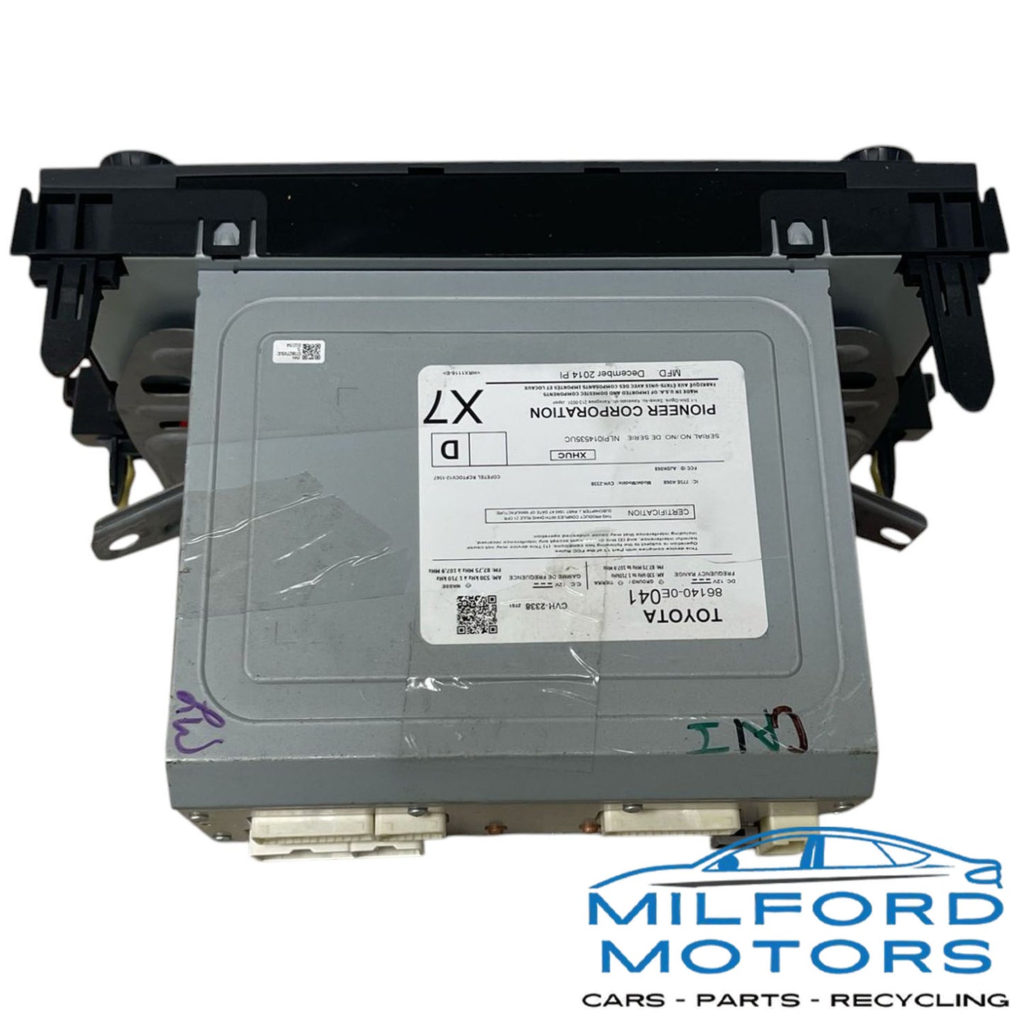 Radio Audio with Face Panel and Receiver Fits for 2014-2015 Highlander 3.5L