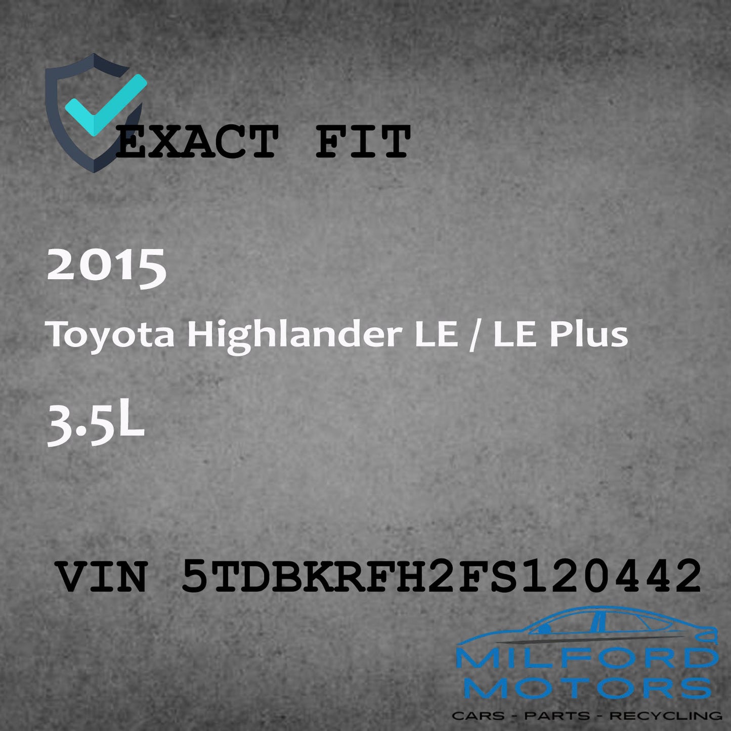 Radio Audio with Face Panel and Receiver Fits for 2014-2015 Highlander 3.5L