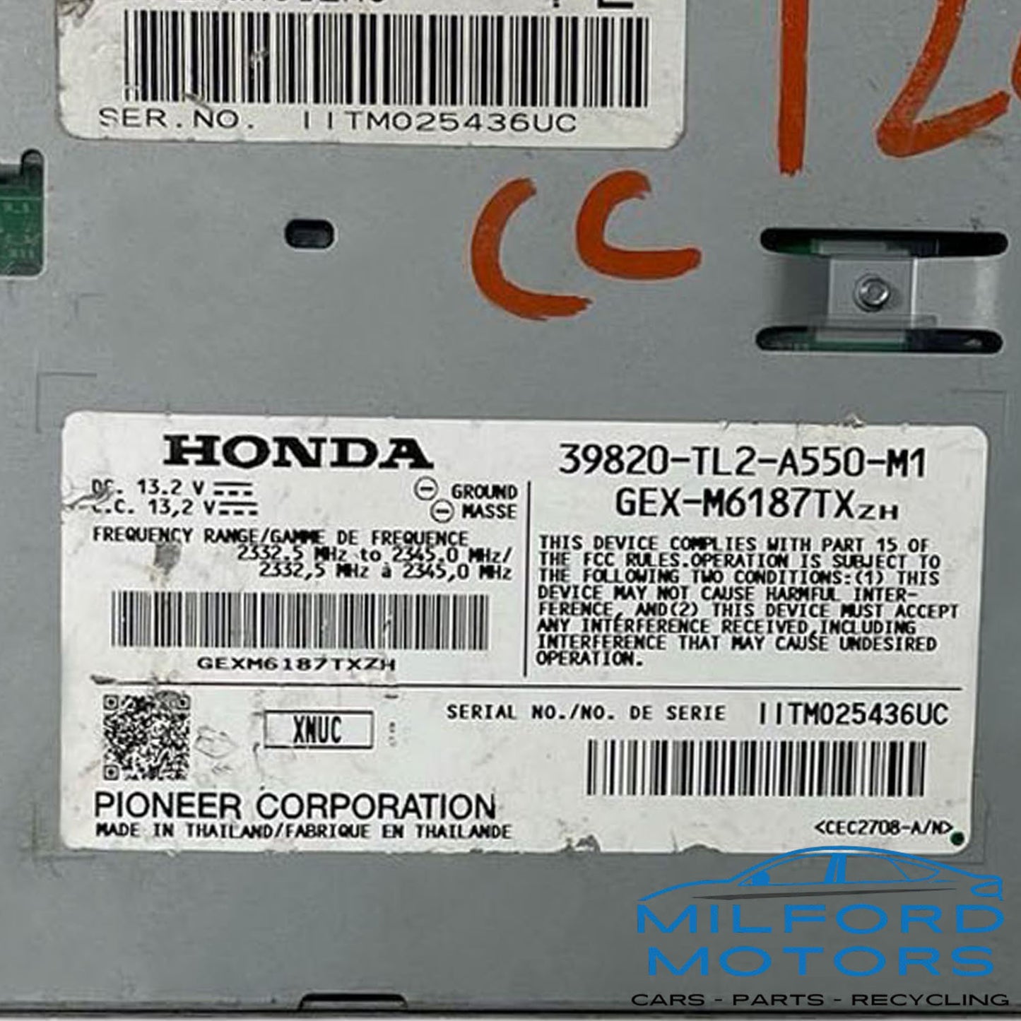 Used Radio Audio Fits For 2009-2010 Acura TSX Base 2.4L