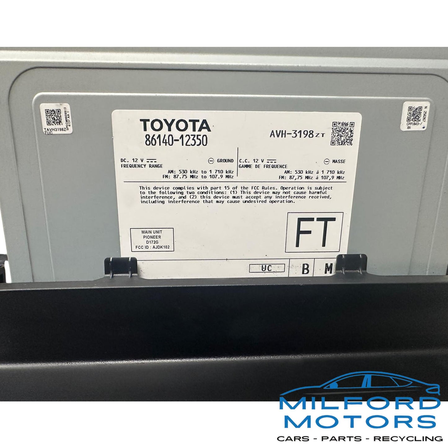 Radio Audio with Display And Receiver Fits for 2020 Corolla SE 2.0L