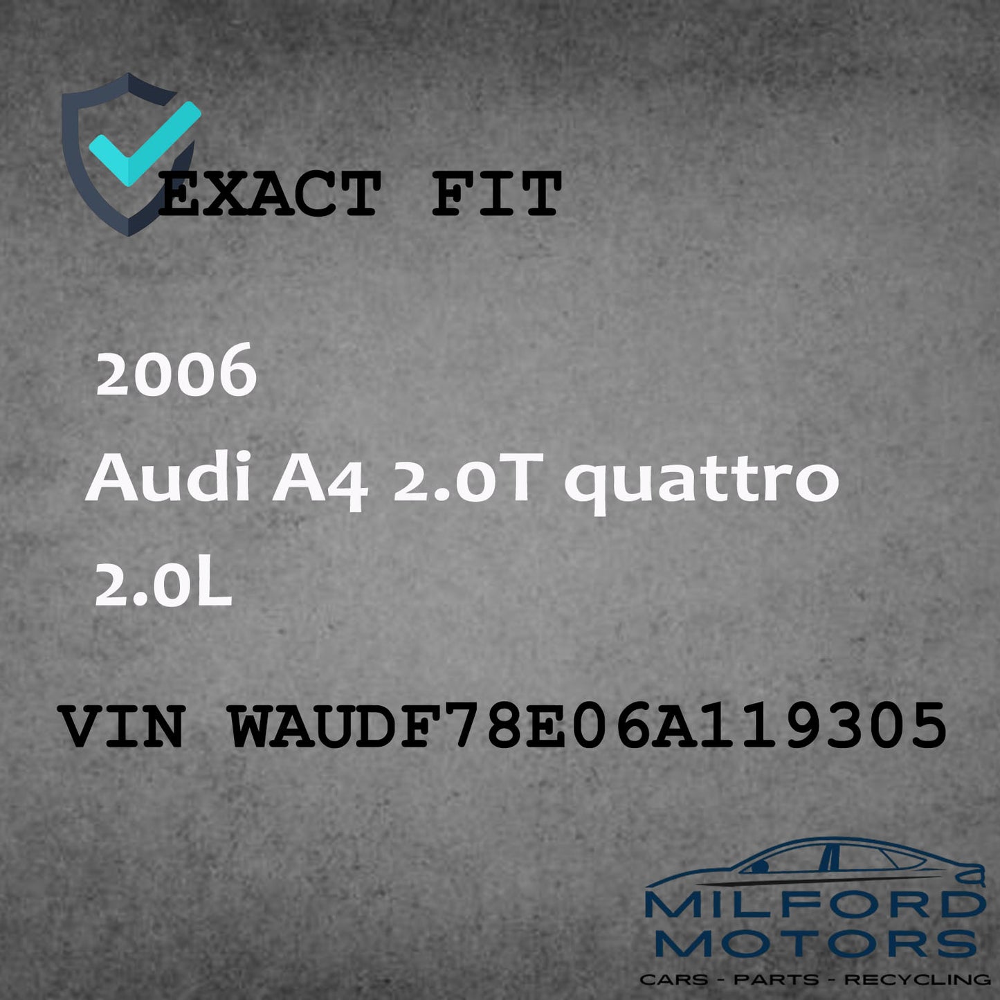 Right Passenger Side Tail Light Fits for 2005-2008 Audi A4 2.0T quattro 2.0L