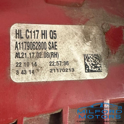 Right Passenger Side Tail Light Fits 2014-2016 Mercedes-Benz CLA CLA 250 2.0L