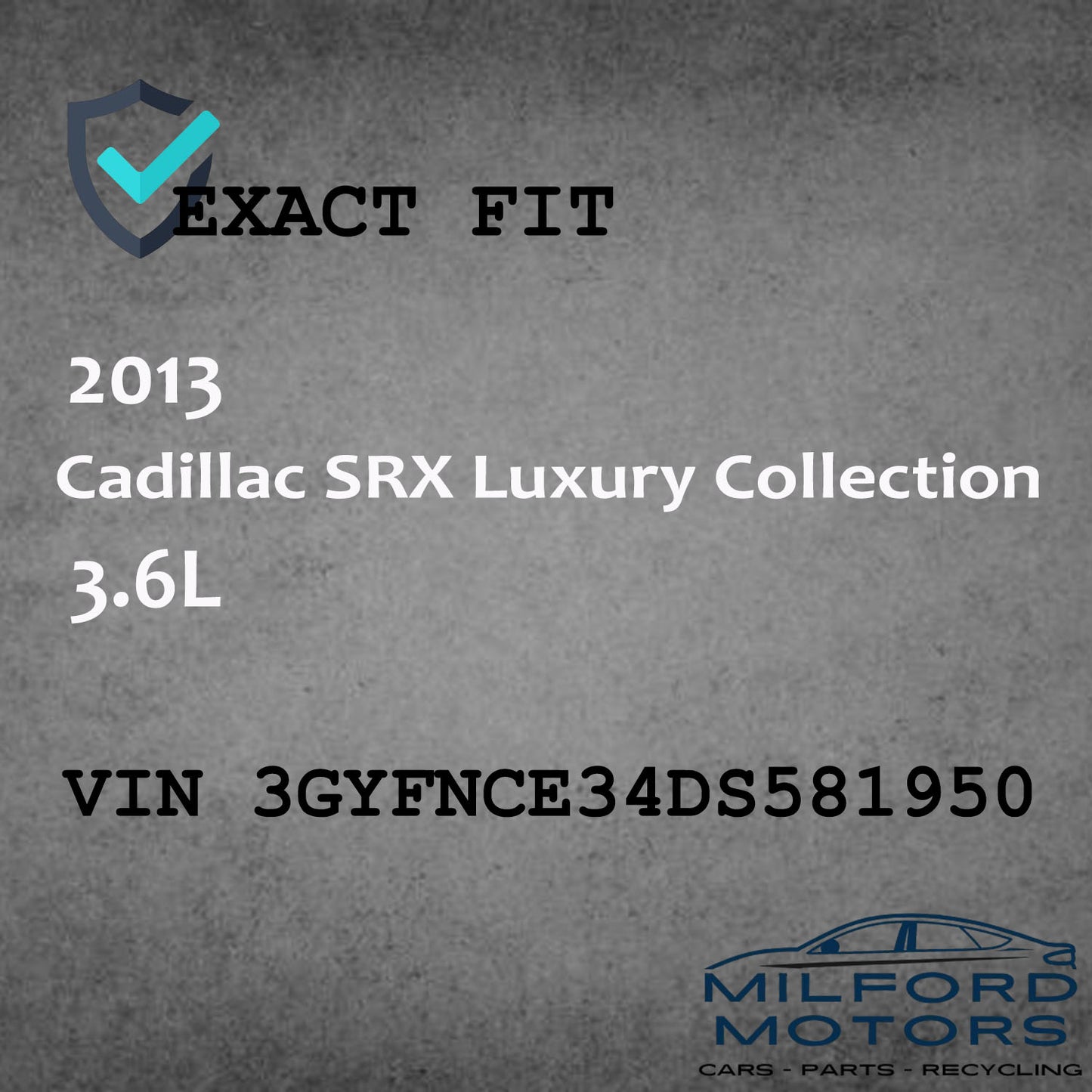 Right Passenger Side Tail Light Fits for 2010-2016 SRX Luxury Collection 3.6L