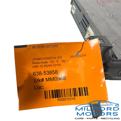 Used Audio Equipment Radio Amplifier 2013-2014 Lexus ES350 Sedan 3.5L