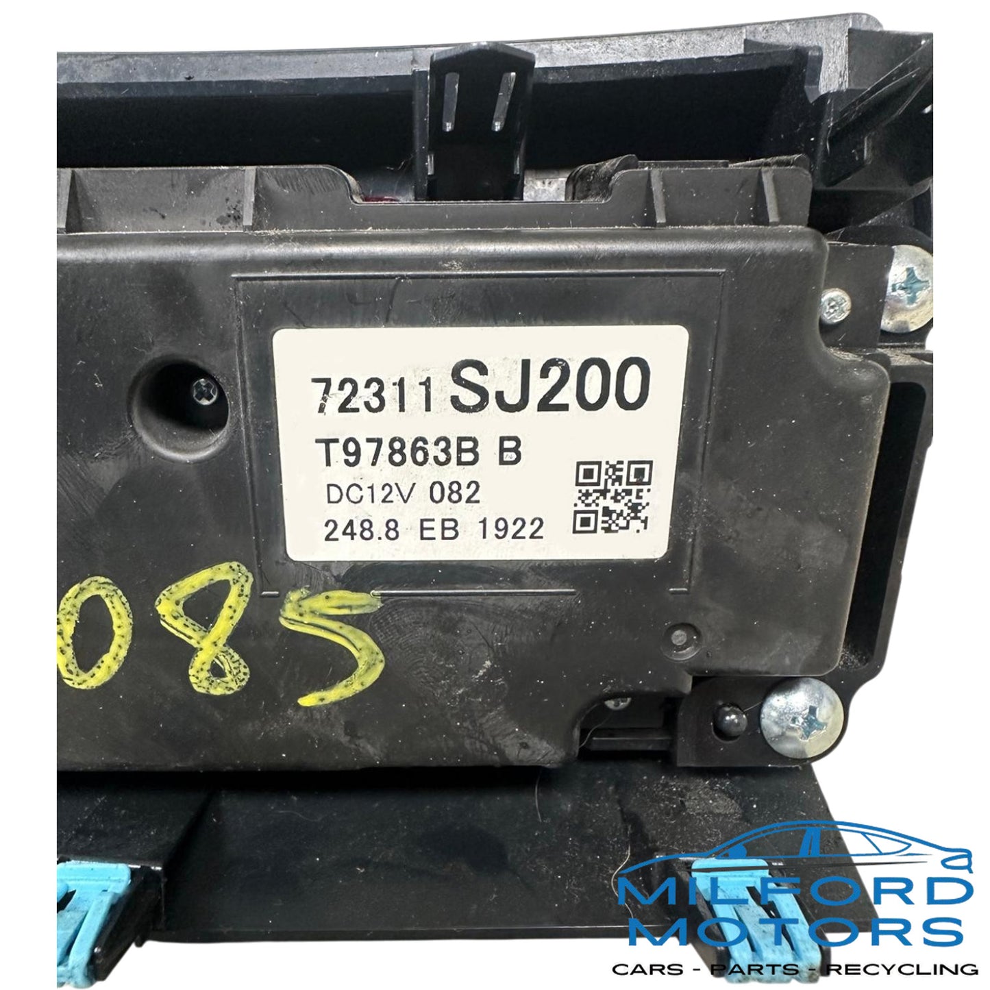 Black Manual Single Zone Temperature Control  2019-2021 Subaru Forester 2.5L