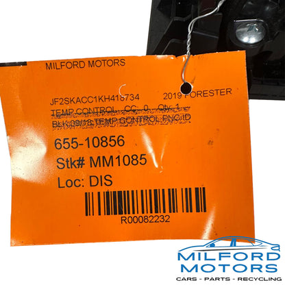 Black Manual Single Zone Temperature Control  2019-2021 Subaru Forester 2.5L