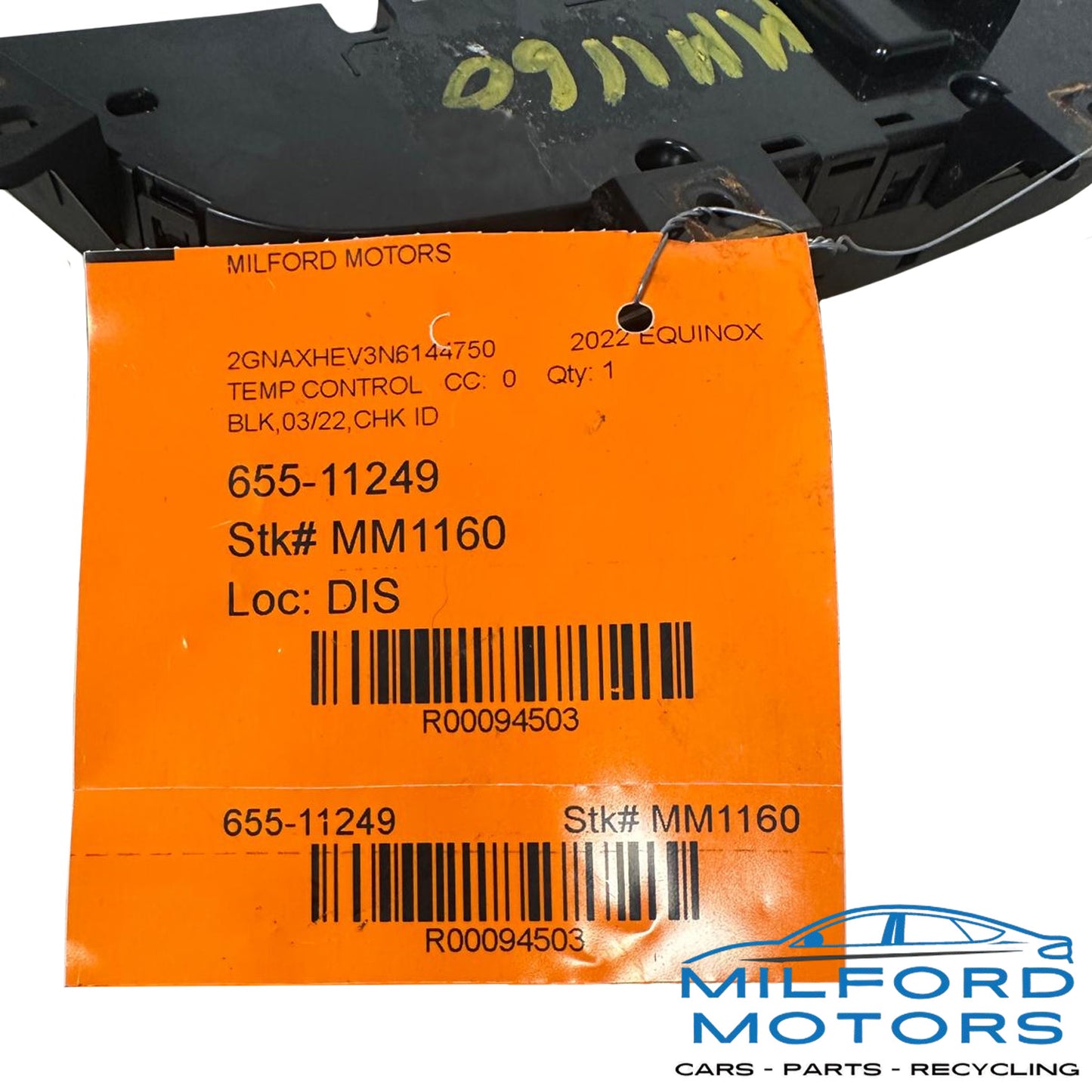 Black Manual Temperature Control  2020-2024 Chevrolet Equinox LS 1.5L