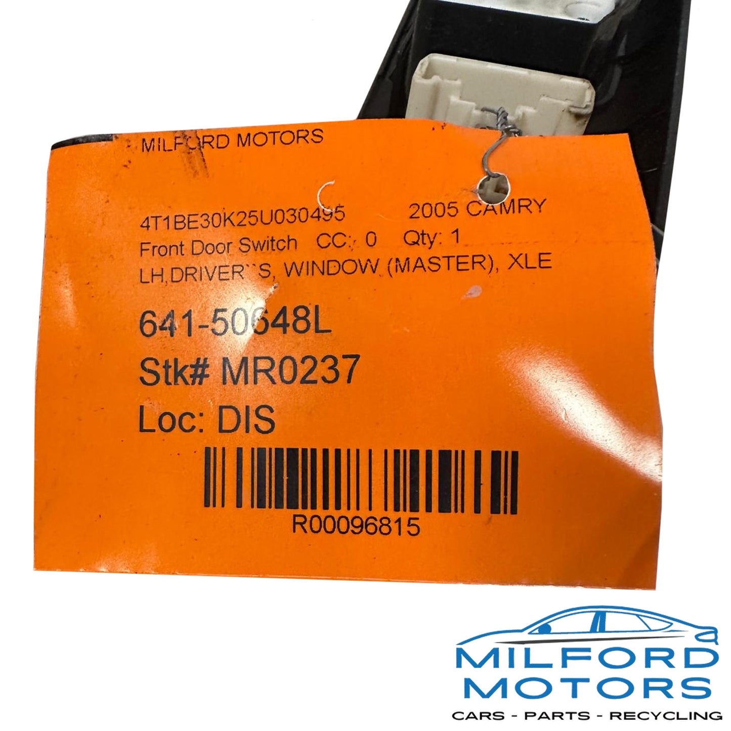 Front Door Switch Driver's Master (Window)  2005-2006 Toyota Camry Sedan 2.4L