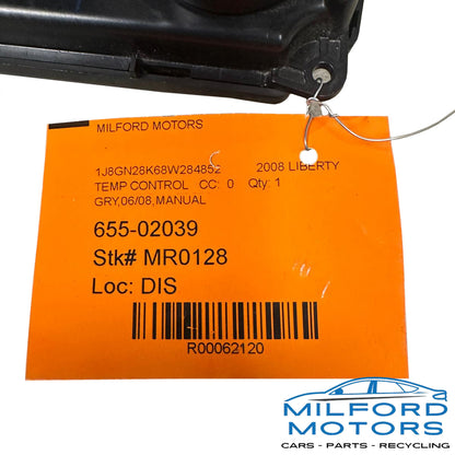 Black Manual Temperature Control  2008-2009 Jeep Liberty Sport 3.7L