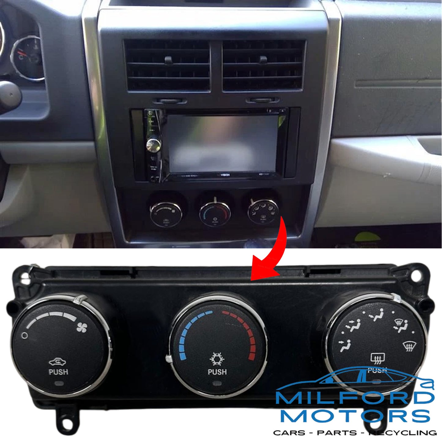 Black Manual Temperature Control  2008-2009 Jeep Liberty Sport 3.7L