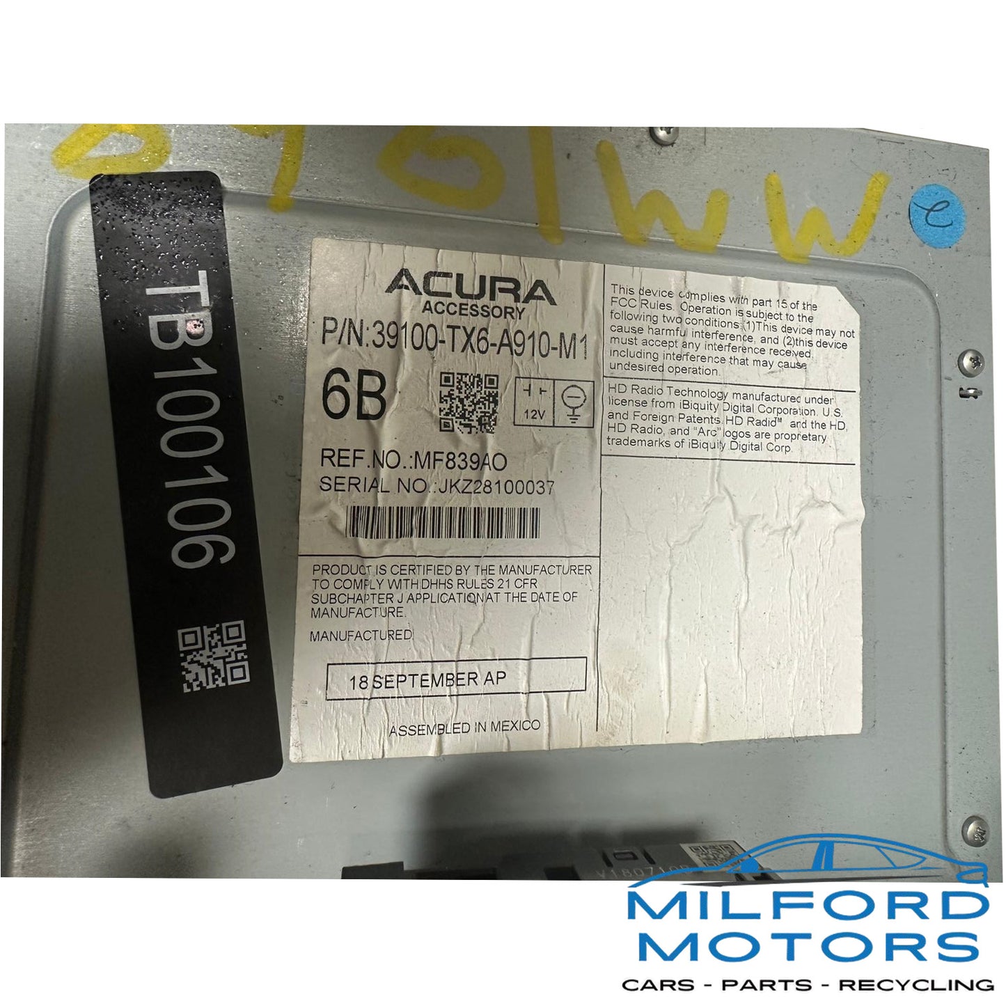 OEM Radio Receiver 2018-2022 Acura ILX