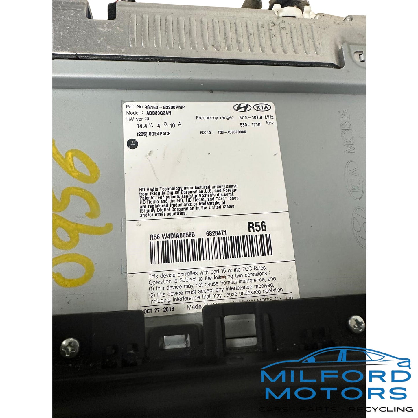 OEM Audio Equipment Radio Receiver w/o Navigation Fits 2018-2020 Elantra 2.0L