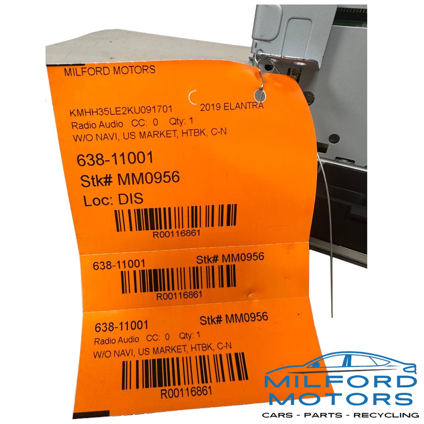 OEM Audio Equipment Radio Receiver w/o Navigation Fits 2018-2020 Elantra 2.0L