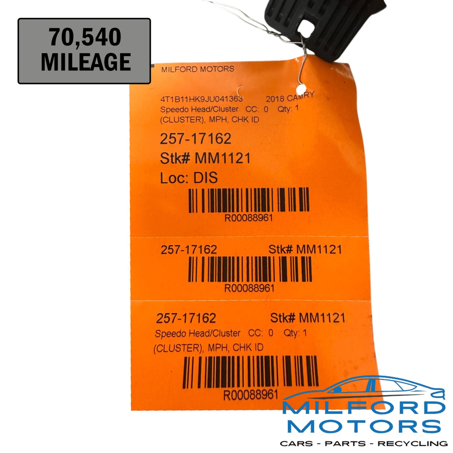 Instrument Speedometer Head/Cluster Fits 2018-2020 Toyota Camry 2.5L