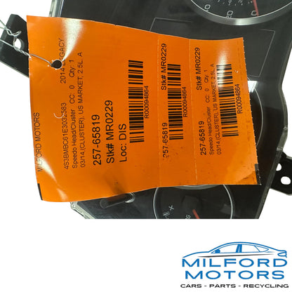 Instrument Speedometer Head/Cluster Fits 2013-2014 Subaru Legacy A.T (CVT) 2.5L