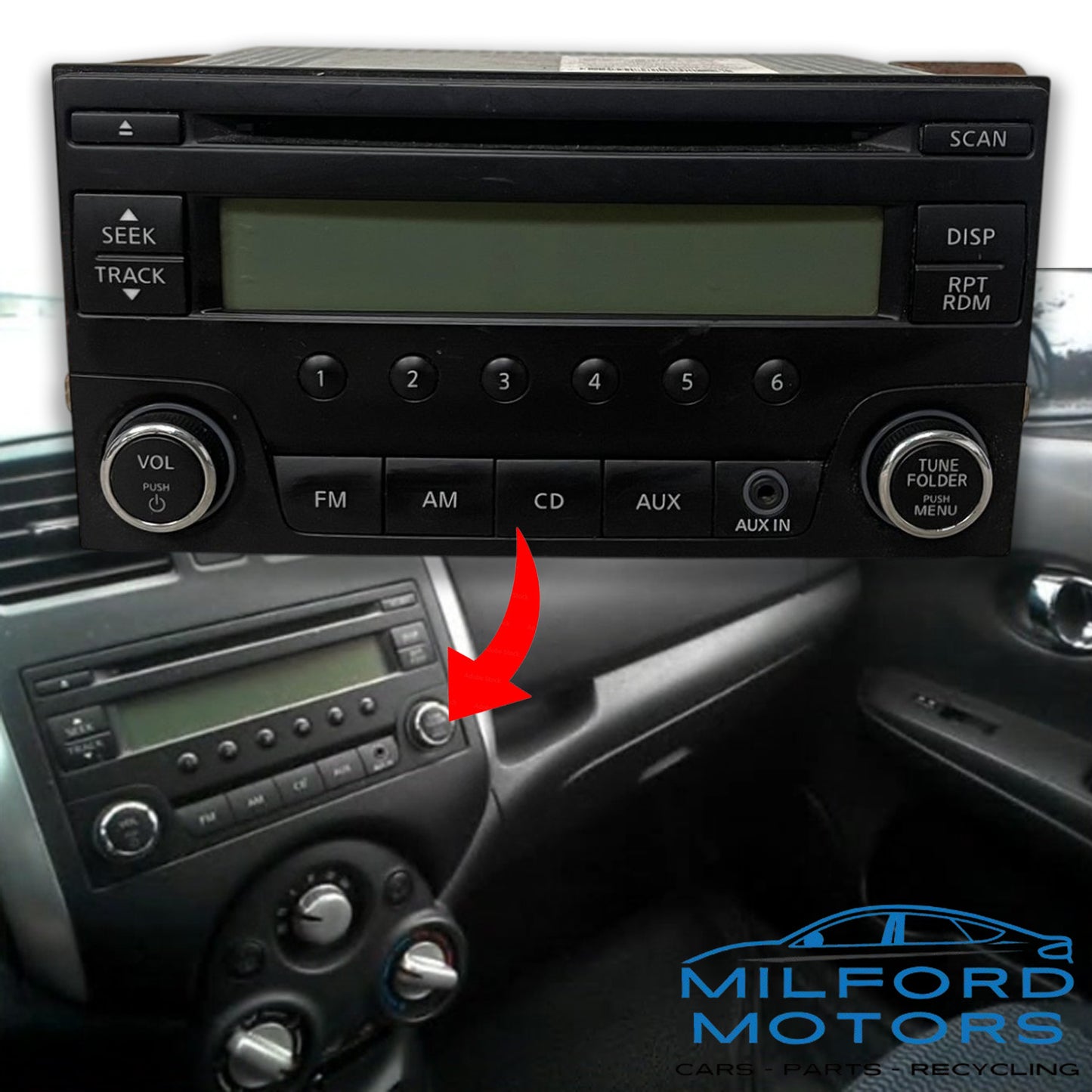 OEM Radio Receiver AM FM CD Receiver W/O Navigation2015-2018 Nissan Versa