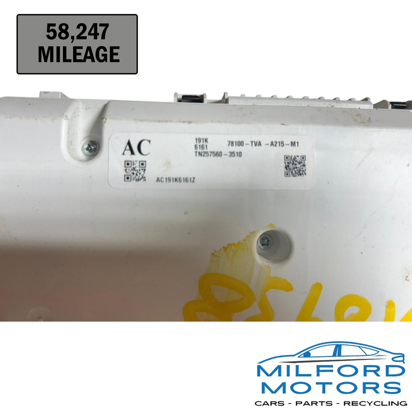 Instrument Speedometer Head/Cluster Fits 2018-2020 Accord Sport Sedan 1.5L