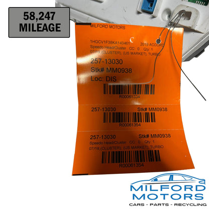 Instrument Speedometer Head/Cluster Fits 2018-2020 Accord Sport Sedan 1.5L