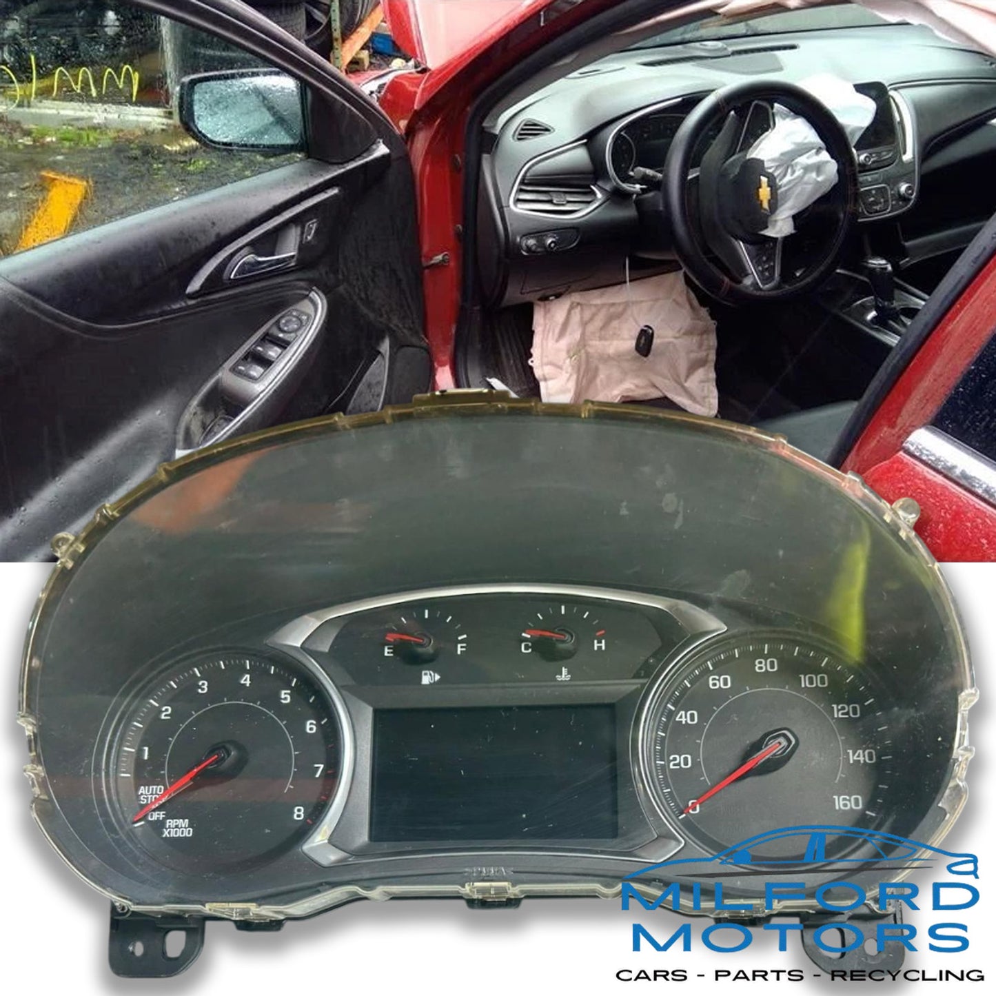 Speedometer Cluster w/ Multi-color Graphic Display Fits 2017-2018 Malibu F.W.D