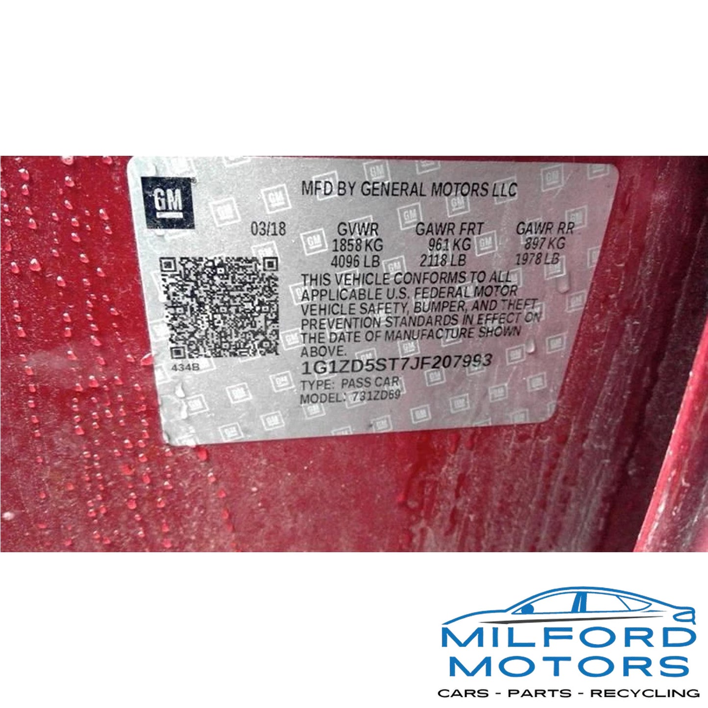 Speedometer Cluster w/ Multi-color Graphic Display Fits 2017-2018 Malibu F.W.D