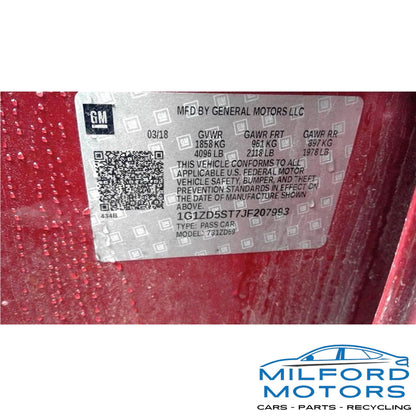 Speedometer Cluster w/ Multi-color Graphic Display Fits 2017-2018 Malibu F.W.D