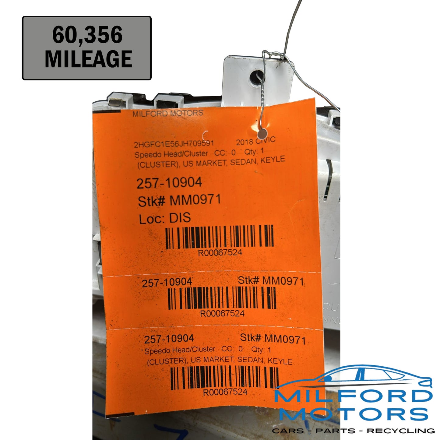 Instrument Speedometer Head/Cluster Fits 2017-2019 Honda Civic Sedan 1.5L