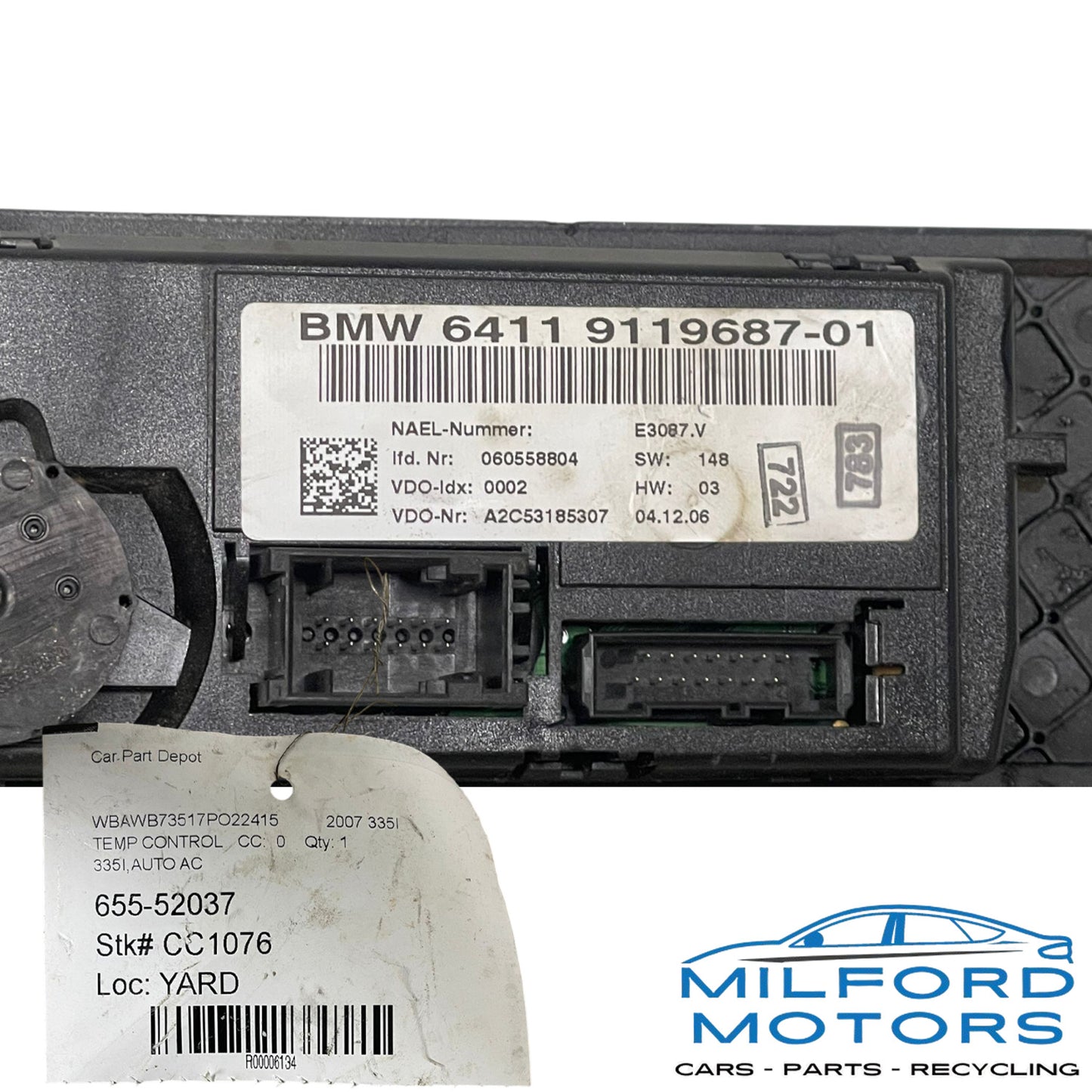 Black Automatic Temperature Control Fits 2007-2010 BMW 335i 328i 3.0L