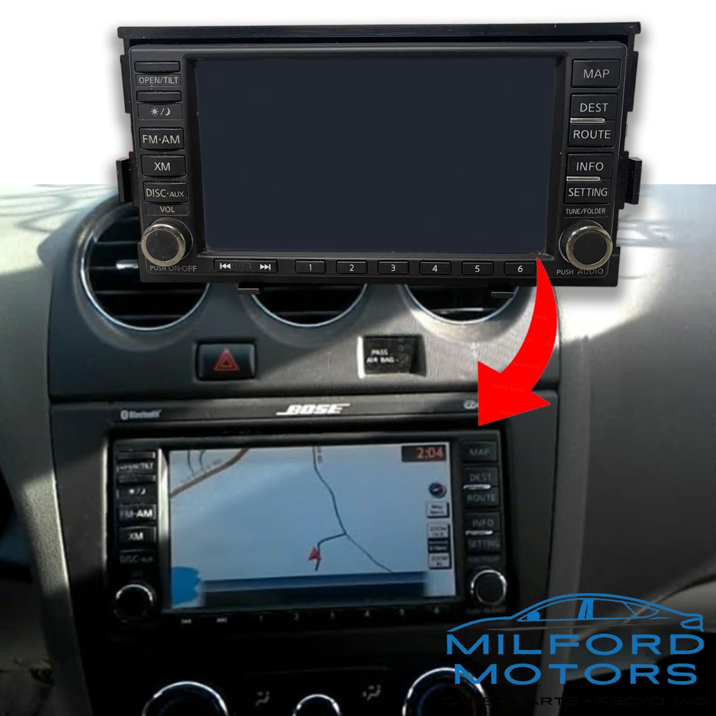 OEM Radio Receiver AM/FM/CD w/ Navigation Fits 2011-2013 Nissan Altima 2.5L