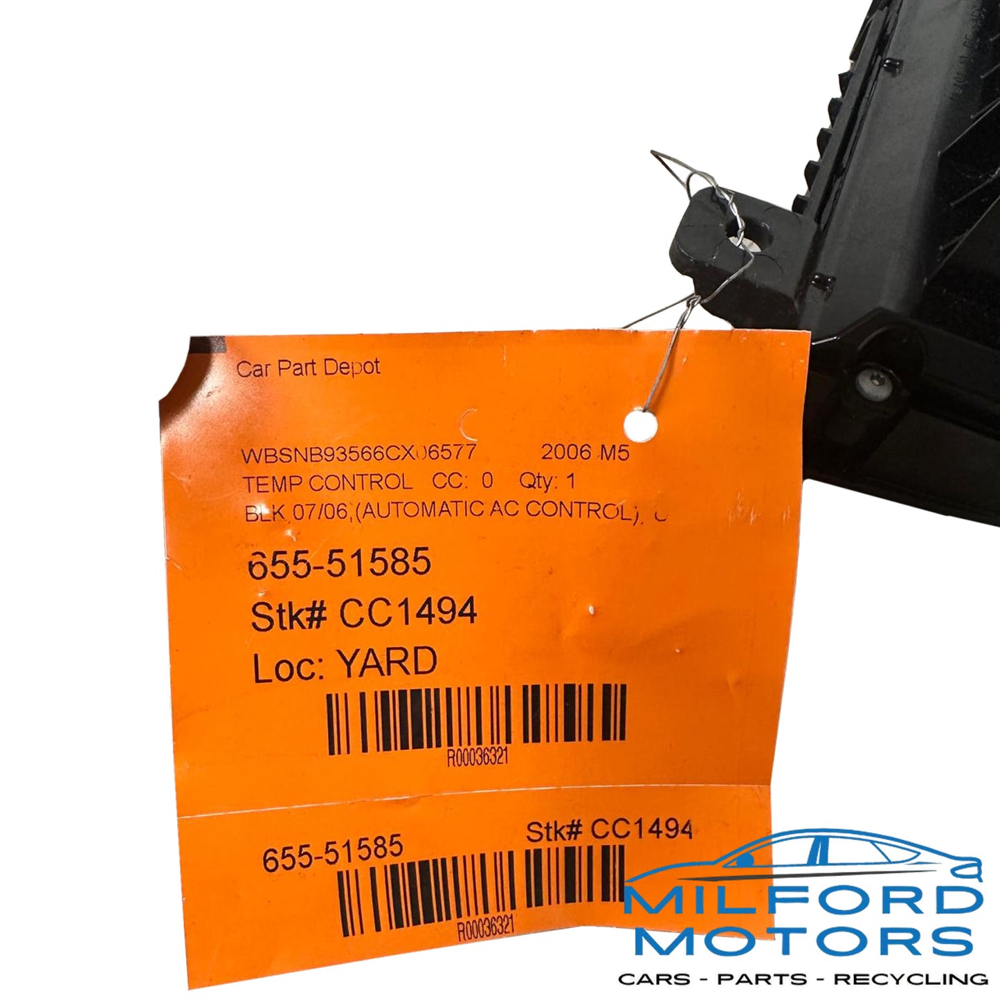 Black Automatic Temperature Control  Fits 2006-2010 BMW M5 Sedan 5.0L