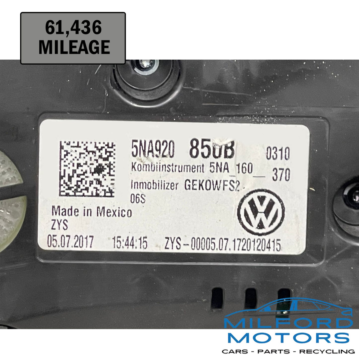 Analog Speedometer Head/Cluster   Fits 2018-2019 VW Tiguan S 4Motion 2.0L