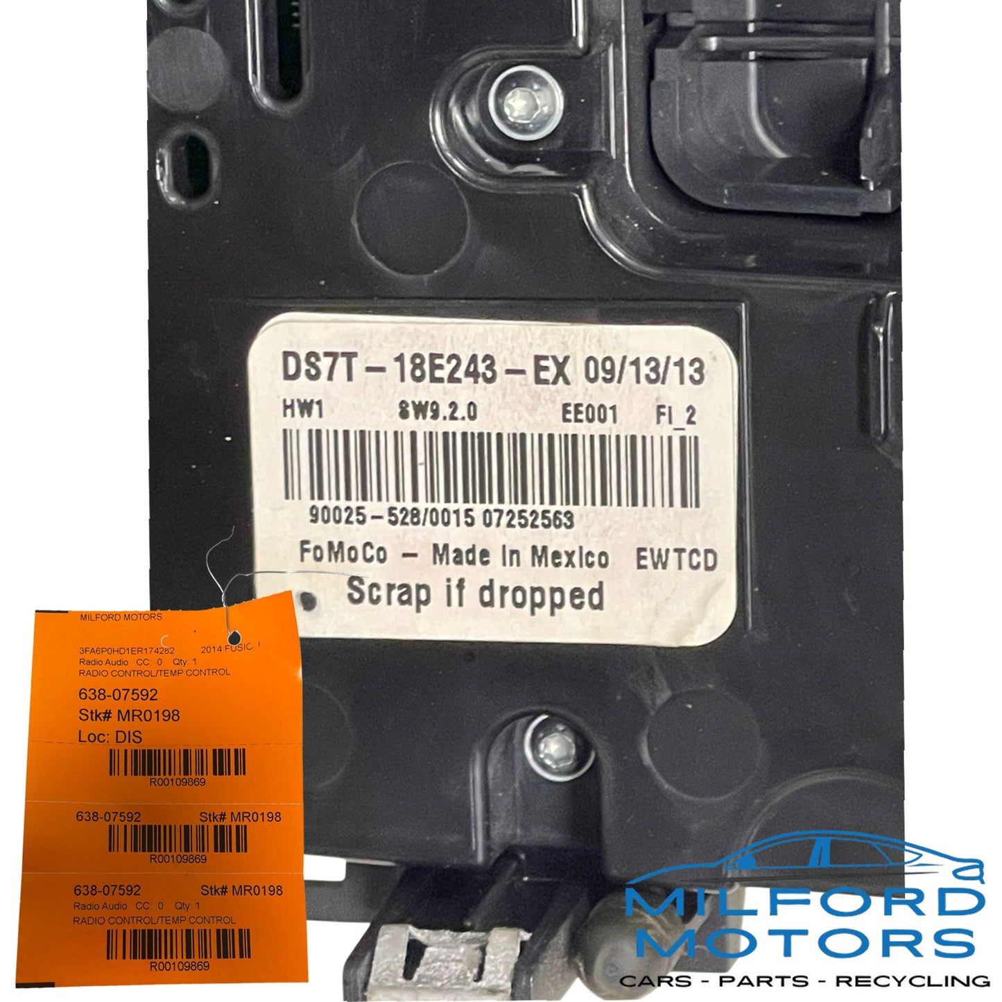 Used Audio Radio w/ Temperature Control  Fits 2014 Ford Fusion SE Sedan 1.5L