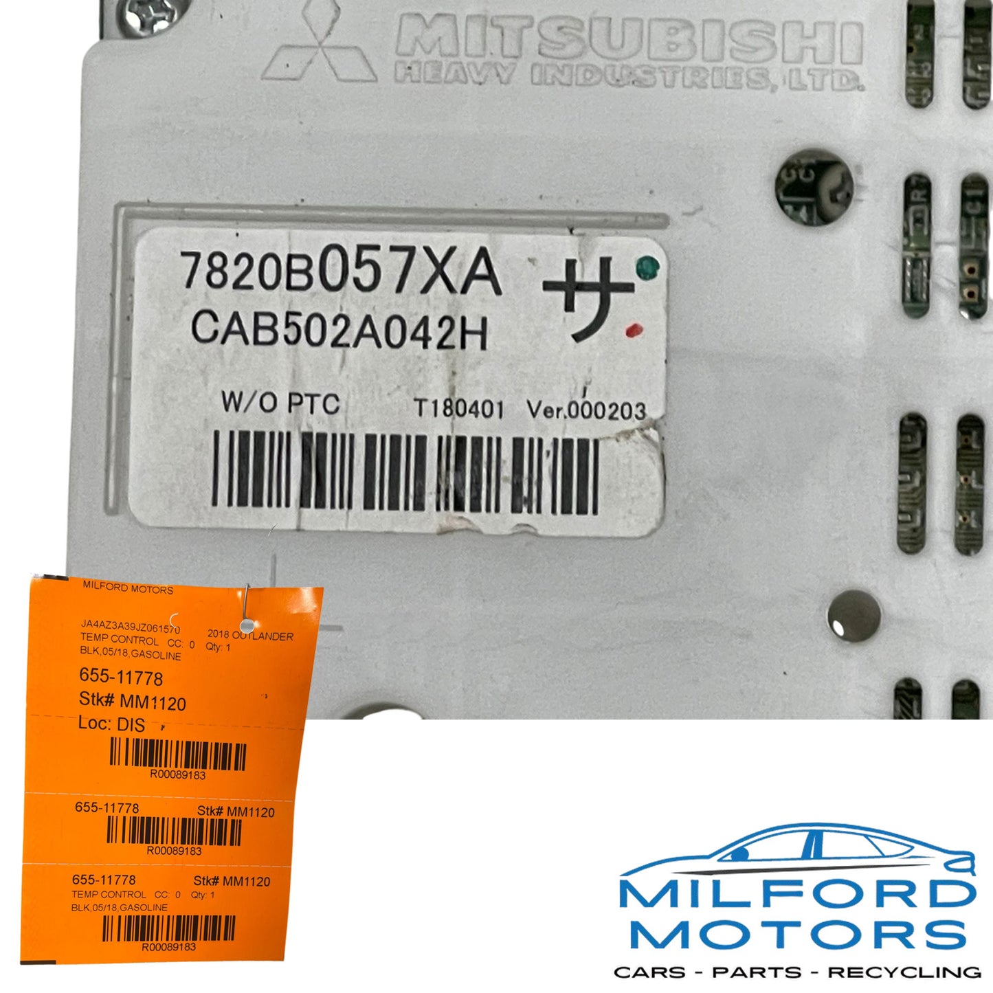 Black Automatic Temperature Control  Fits 2017-2018 Mitsubishi Outlander 2.4L