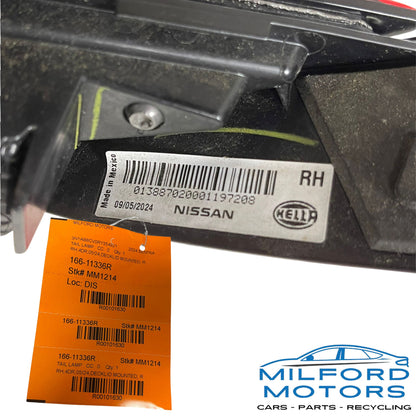 Passenger Side Tail Light Decklid Mounted  Fits 2020-2025 Sentra Sedan 2.0L