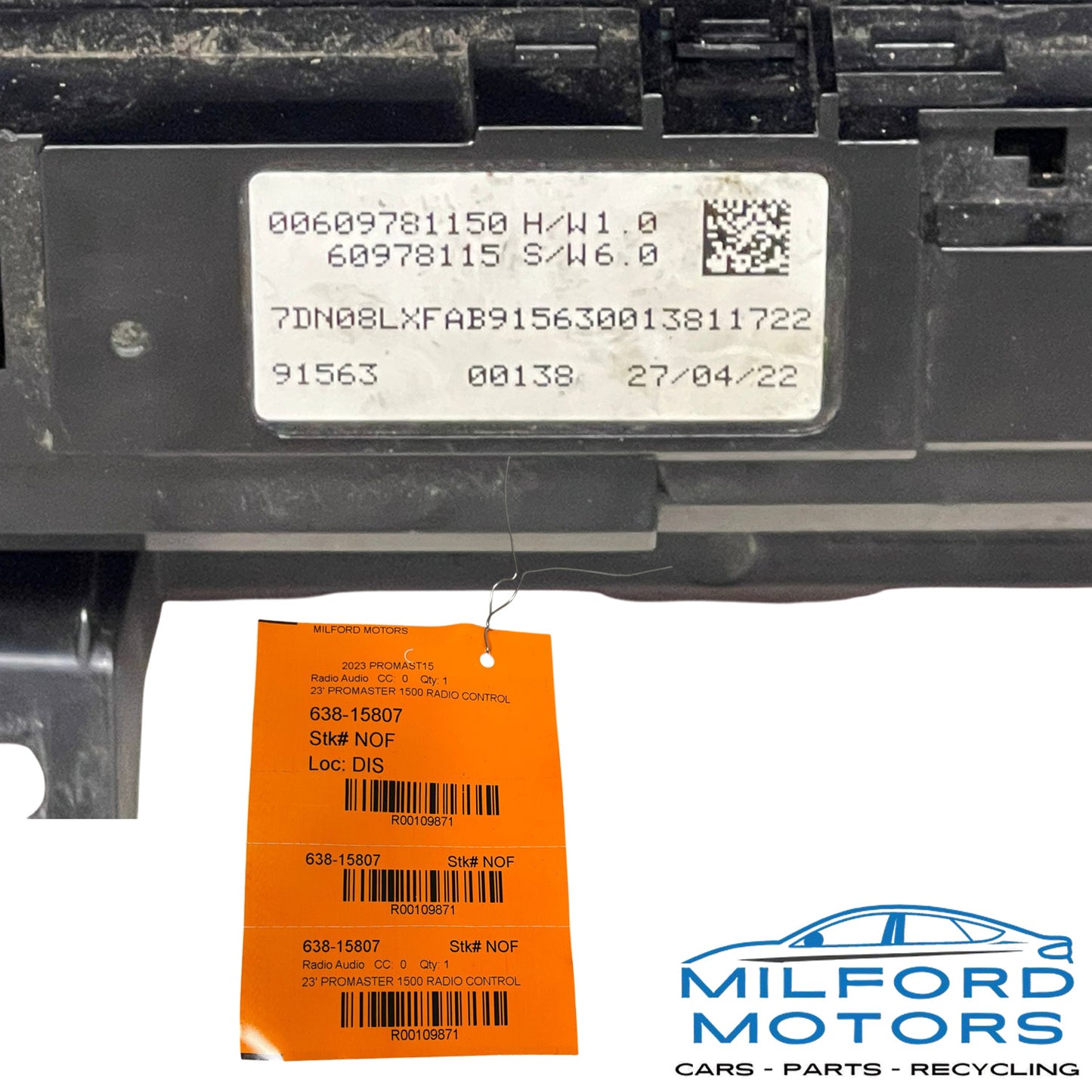 Used Audio Equipment Radio Receiver  Fits 22-2024 Ram Promaster 1500 2500 3500