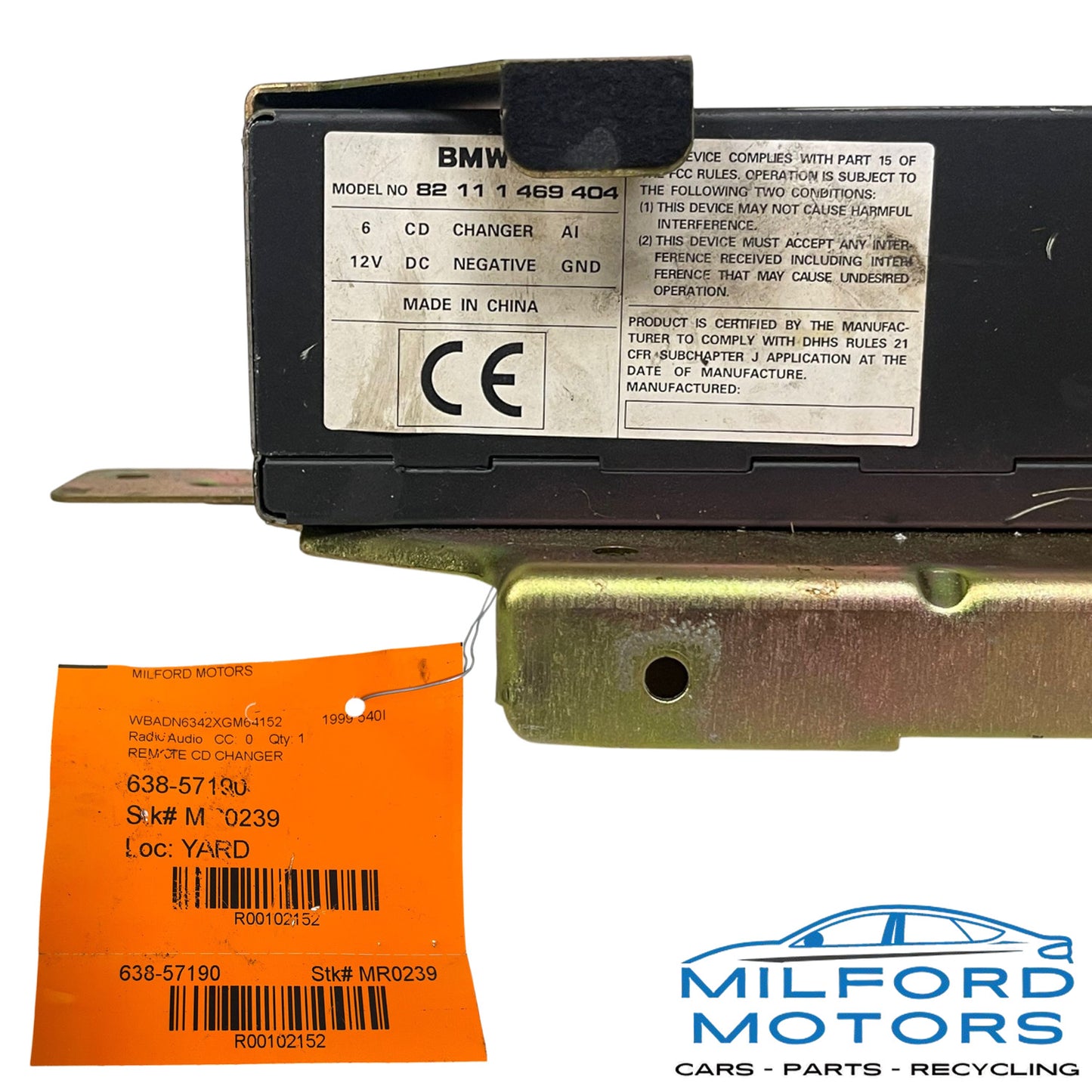 Used Audio Equipment Radio Remote CD Changer Fits 1999-2001 BMW 540i Sedan 4.4L