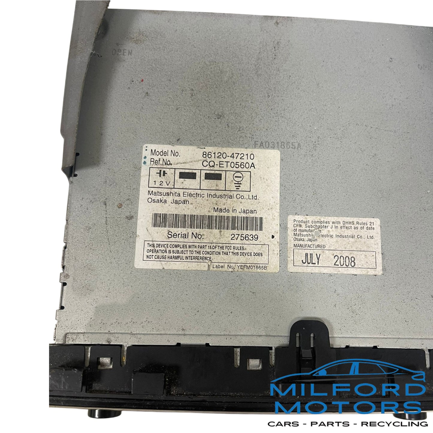 Used Audio Equipment Radio Receiver Disc Part  Fits 2006-2009 Toyota Prius 1.5L