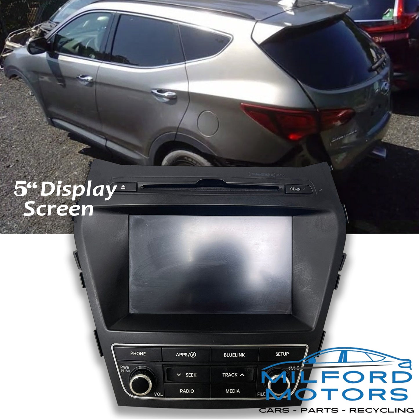 Audio Equipment Radio CD Player 5" Display Screen Fits 2017-2018 Santa Fe 2.4L