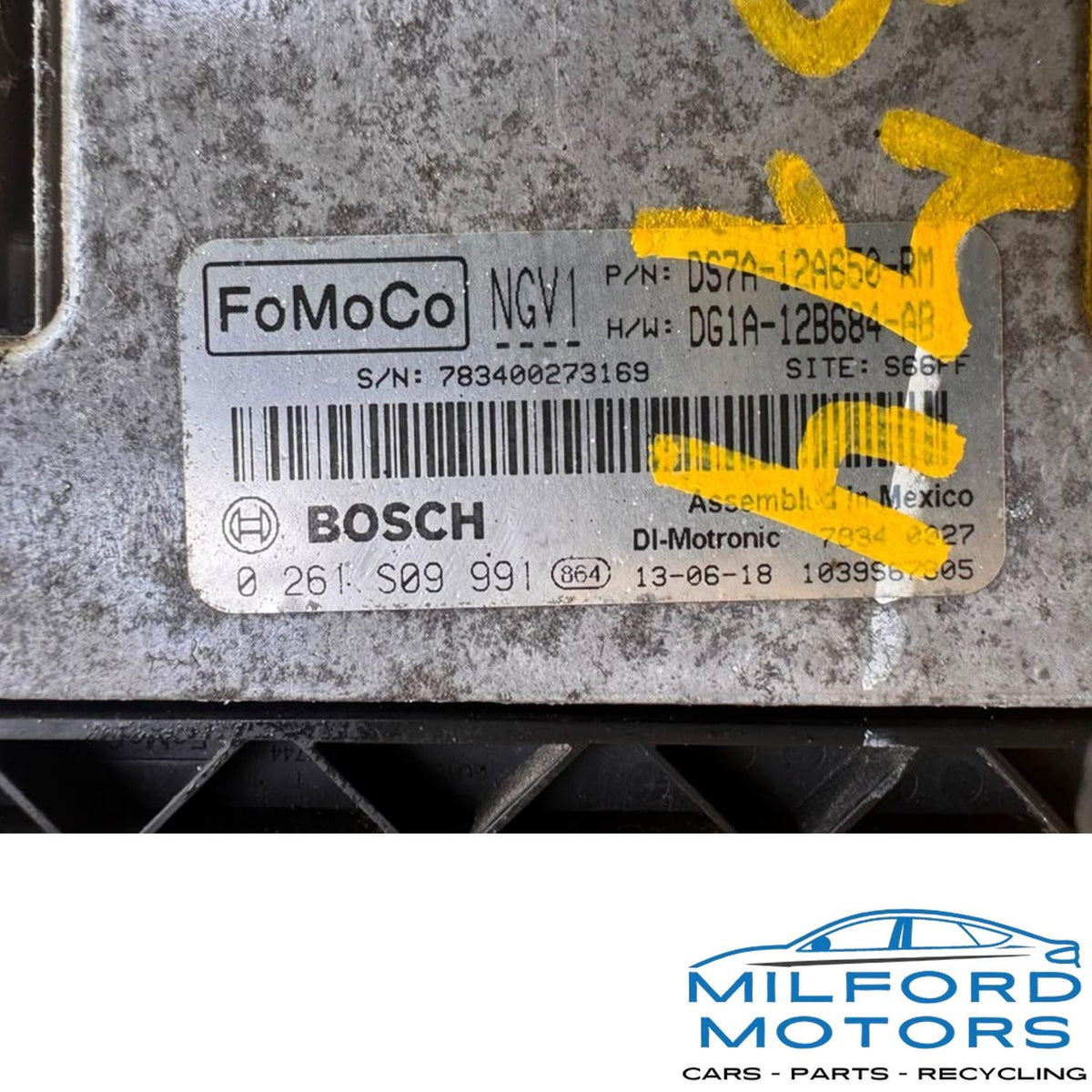 Electronic Control Module (ECM) VIN-9 Fits 2013 Ford Fusion 2.0L DS7A12A650RM