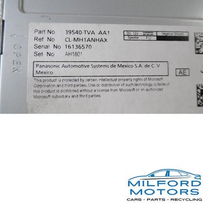 Radio Media Receiver - 2022 Honda Accord Sport 1.5L 39540TVAAA1